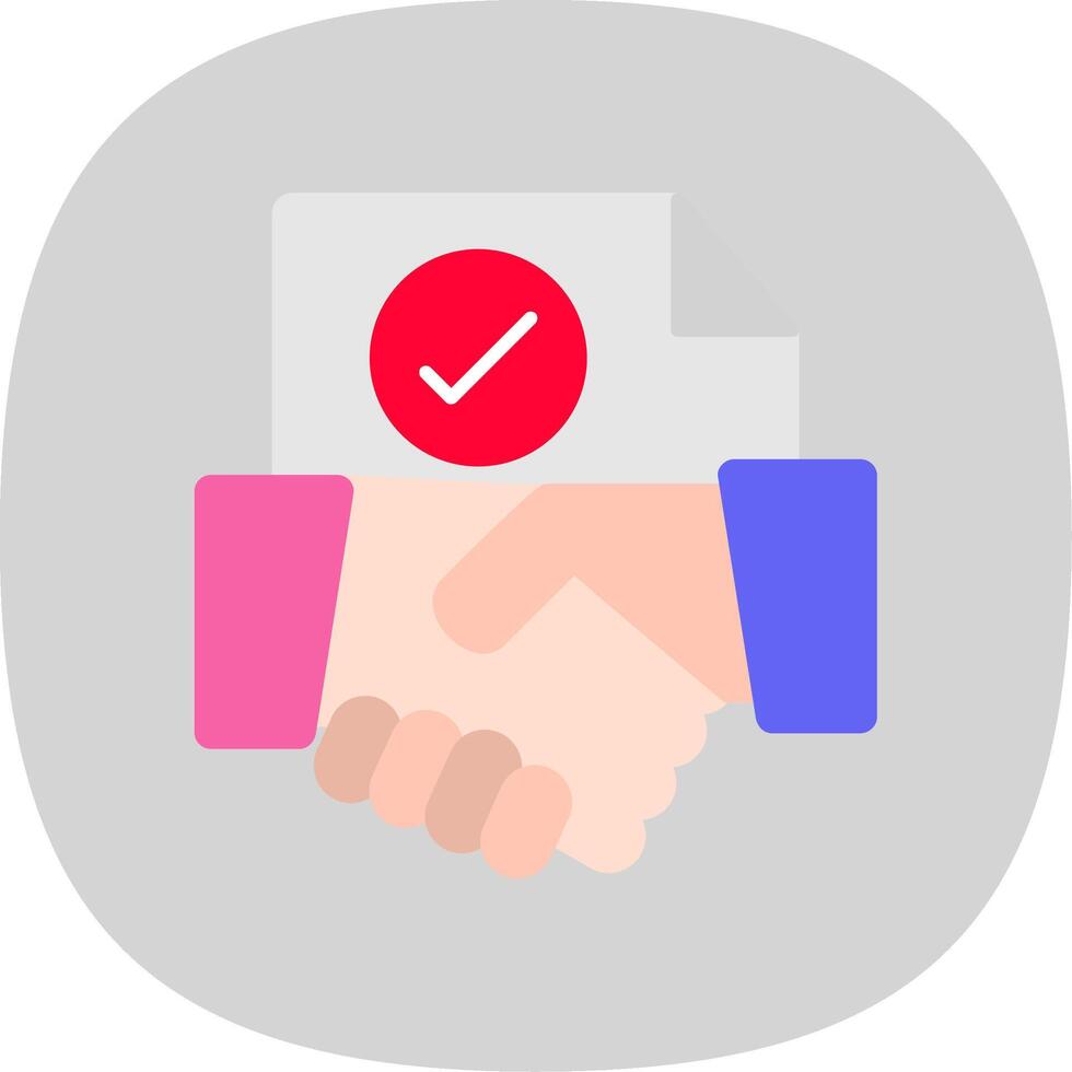 Agreement Flat Curve Icon vector