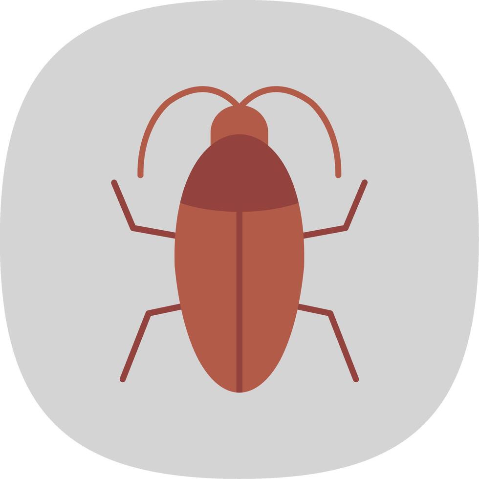 cucaracha plano curva icono vector