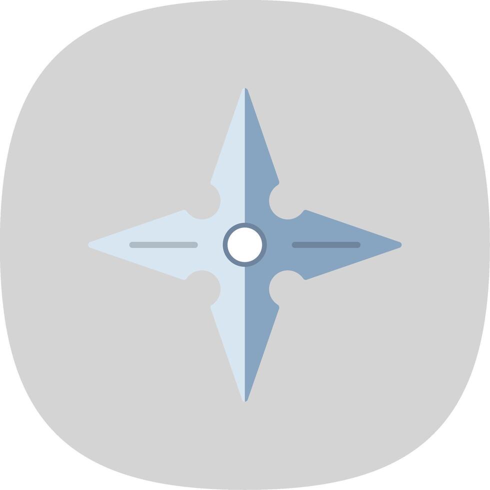 Shuriken Flat Curve Icon vector