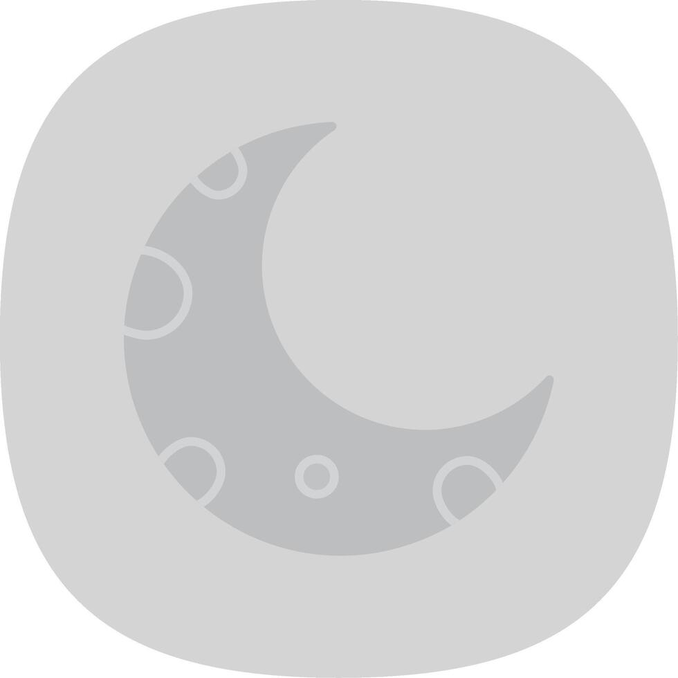 medio Luna plano curva icono vector