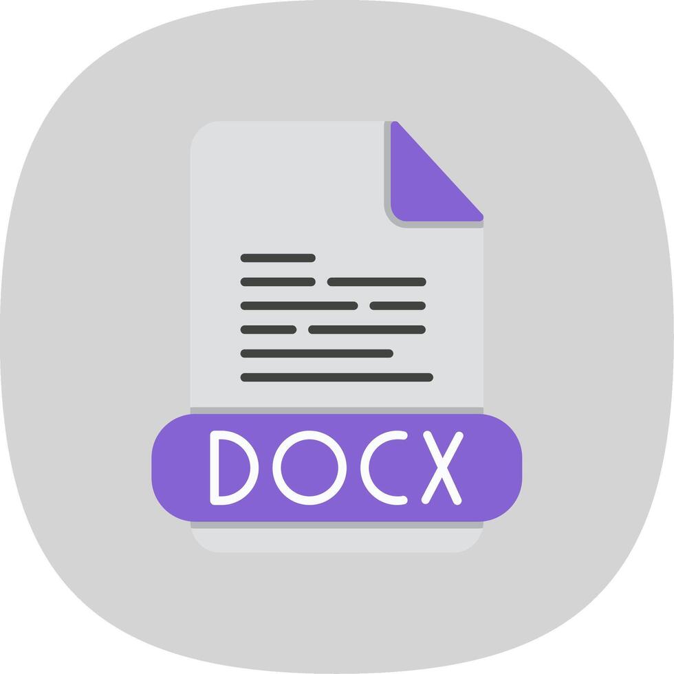 docx plano curva icono vector