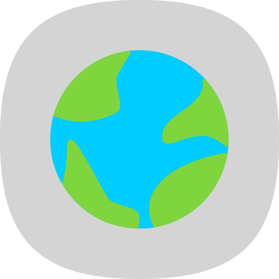Earth Globe Flat Curve Icon vector