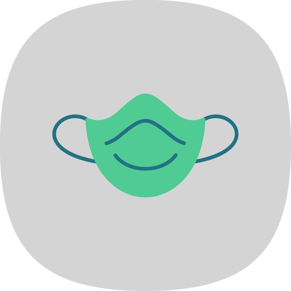 Dust Mask Flat Curve Icon vector