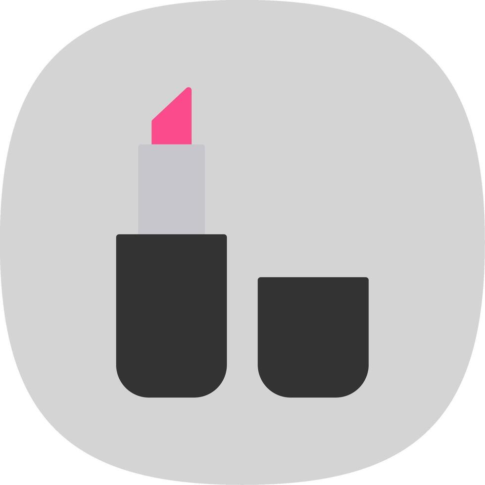 Lipstick Flat Curve Icon vector