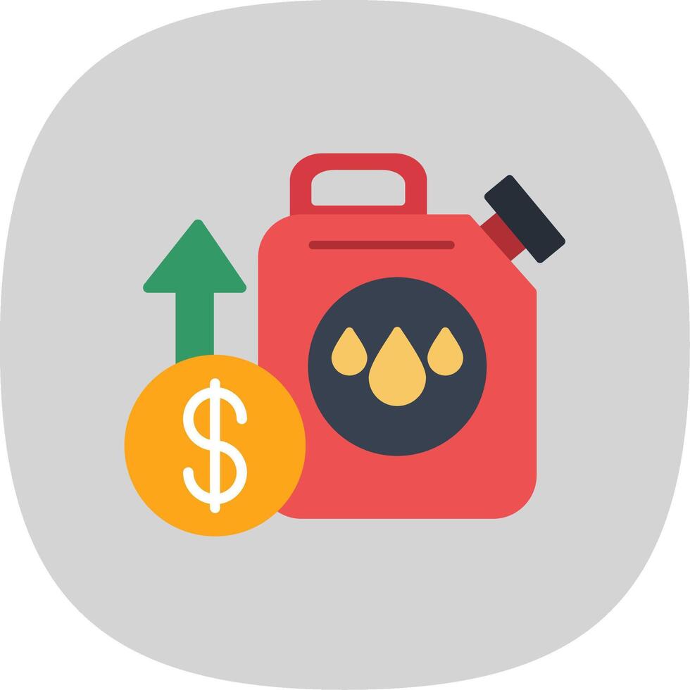 Oil Price Flat Curve Icon vector