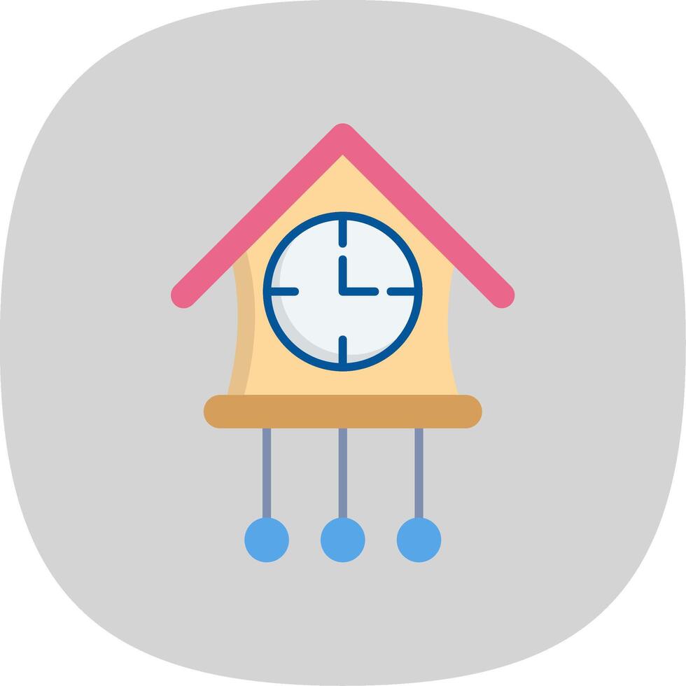Cuckoo Clock Flat Curve Icon vector
