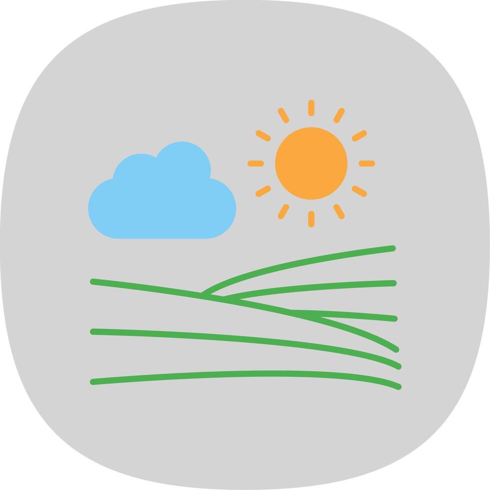 Farmland Flat Curve Icon vector