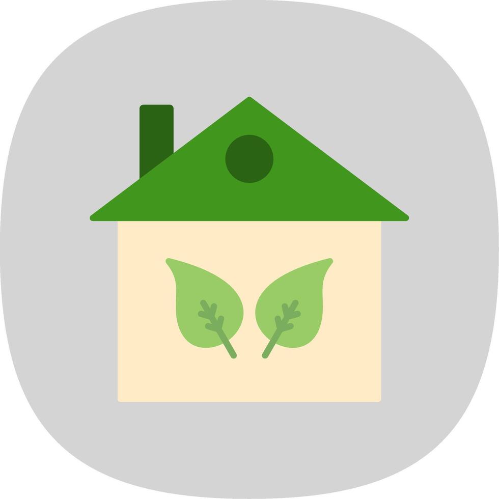 eco hogar plano curva icono vector