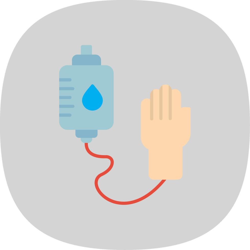 Blood Transfusion Flat Curve Icon vector