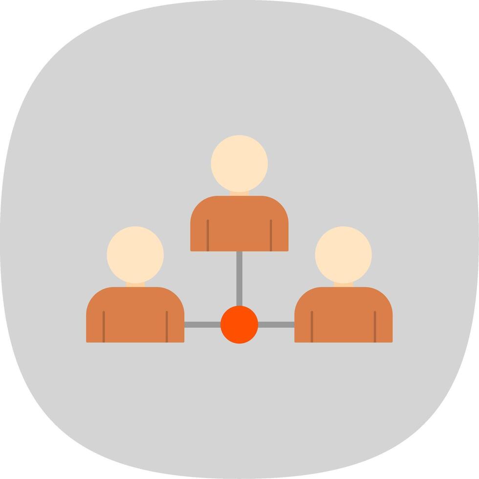 Colleague Flat Curve Icon vector