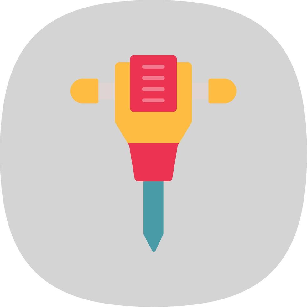 Jack Hammer Flat Curve Icon vector