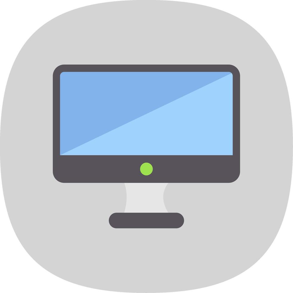 Monitor Flat Curve Icon vector