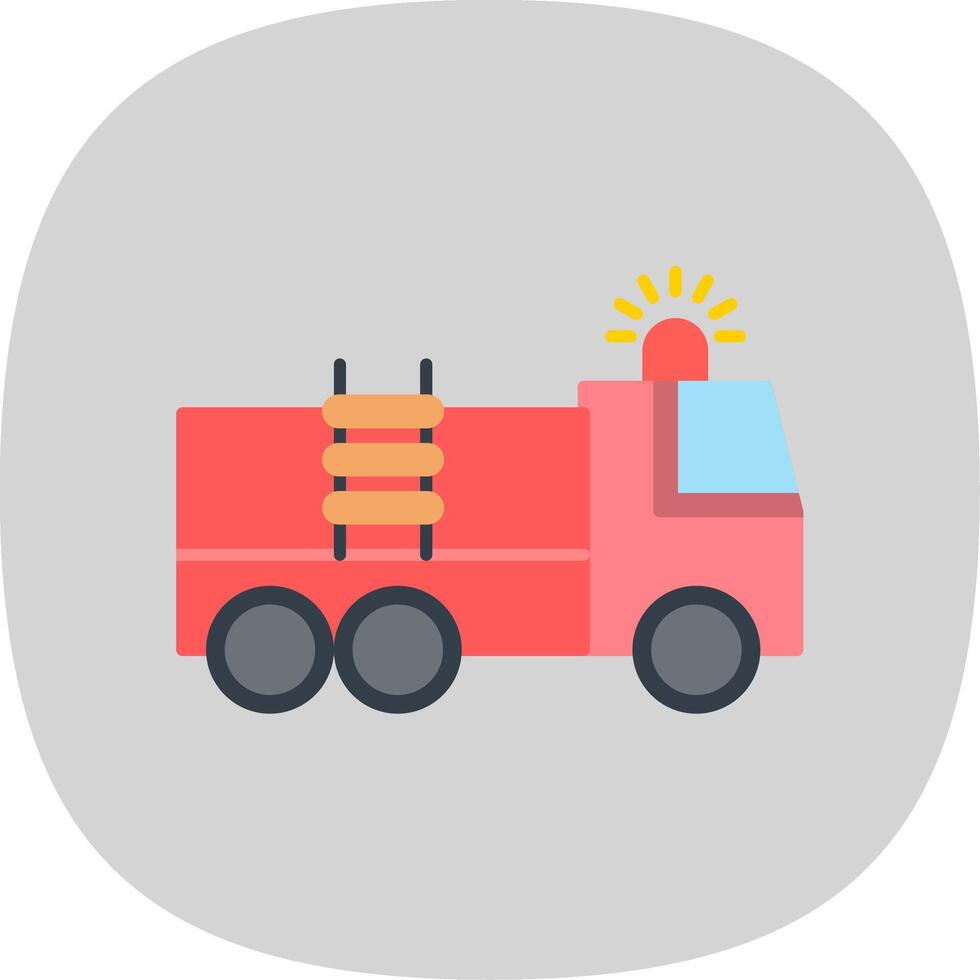 Firefighter Flat Curve Icon vector