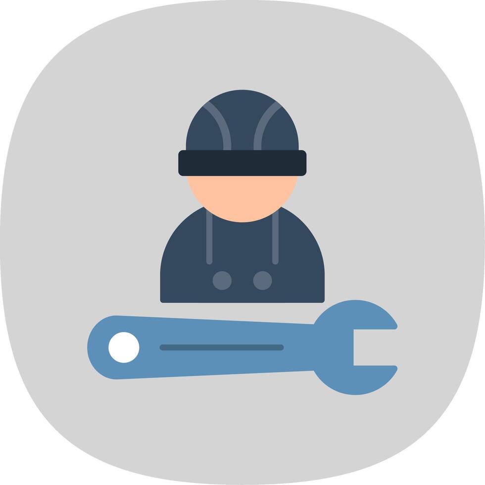 Mechanic Flat Curve Icon vector