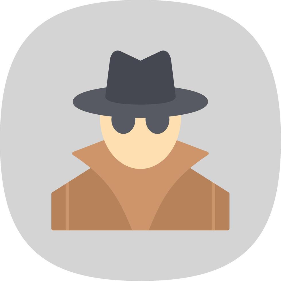 Spy Flat Curve Icon vector
