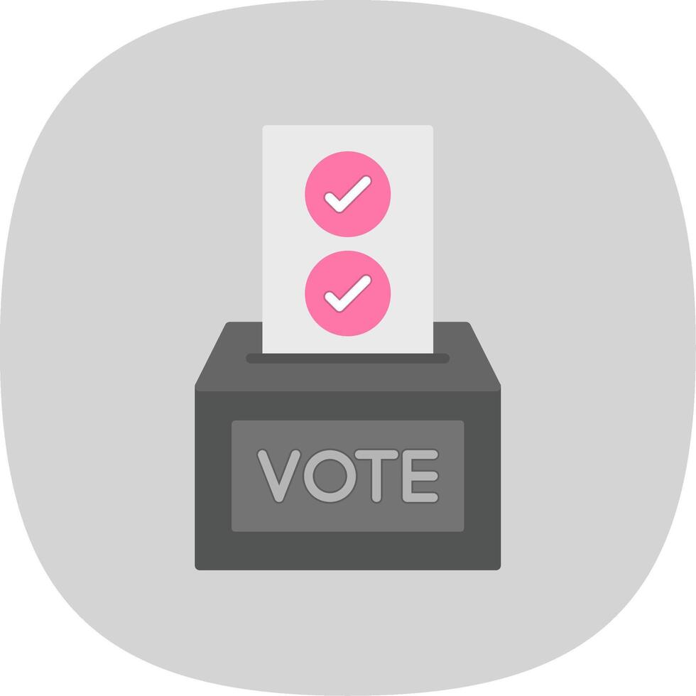 Ballot Flat Curve Icon vector