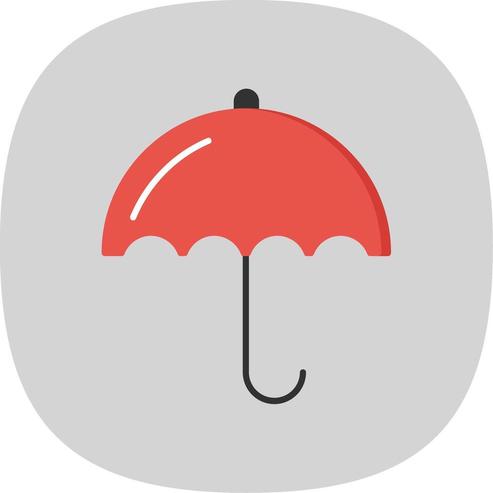 Umbrella Flat Curve Icon vector