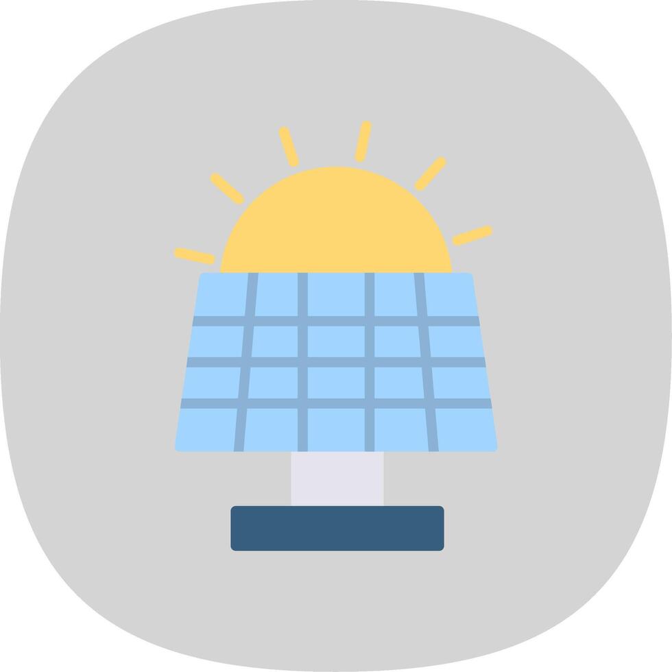 Solar Panel Flat Curve Icon vector