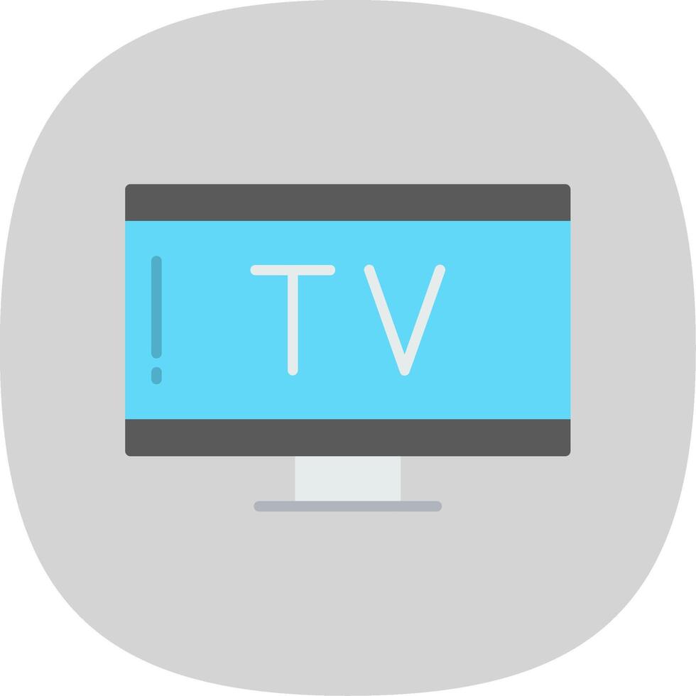 Tv Flat Curve Icon vector