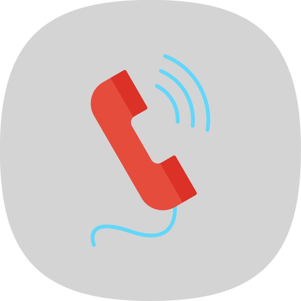 Phone Call Flat Curve Icon vector