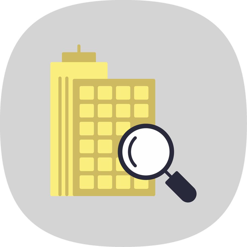 Search Apartment Flat Curve Icon vector
