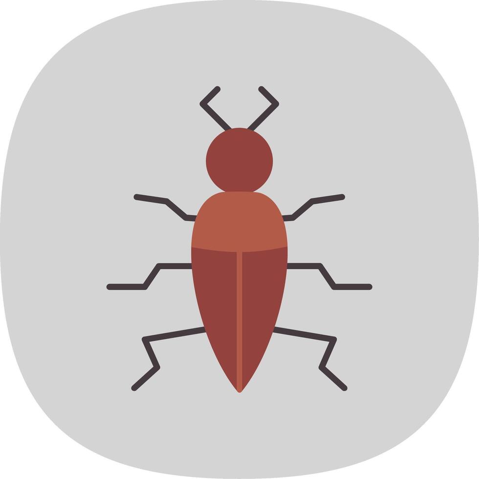 insecto plano curva icono vector