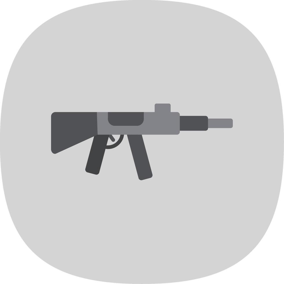 Machine Gun Flat Curve Icon vector