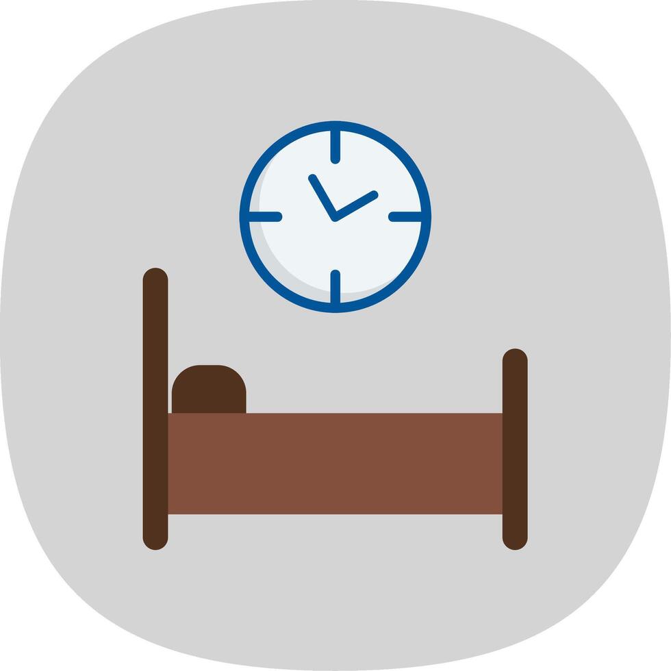 Bed Time Flat Curve Icon vector