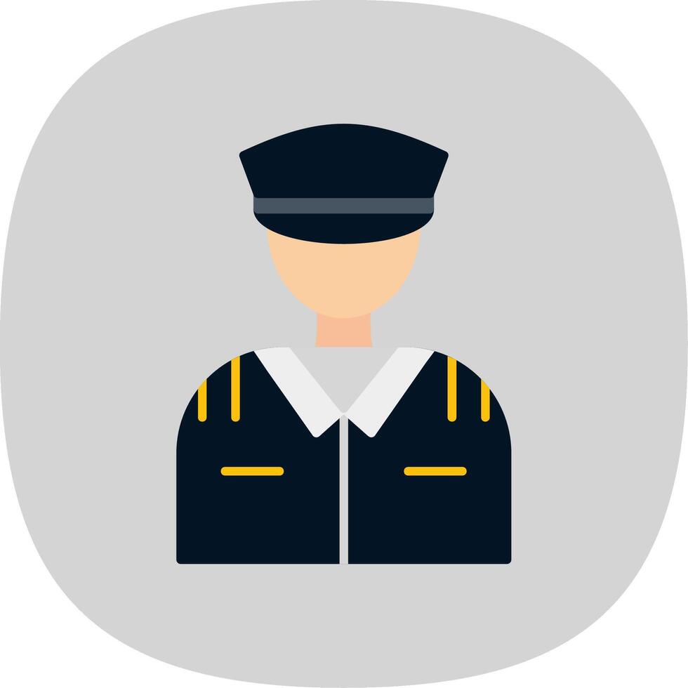 Pilot Flat Curve Icon vector