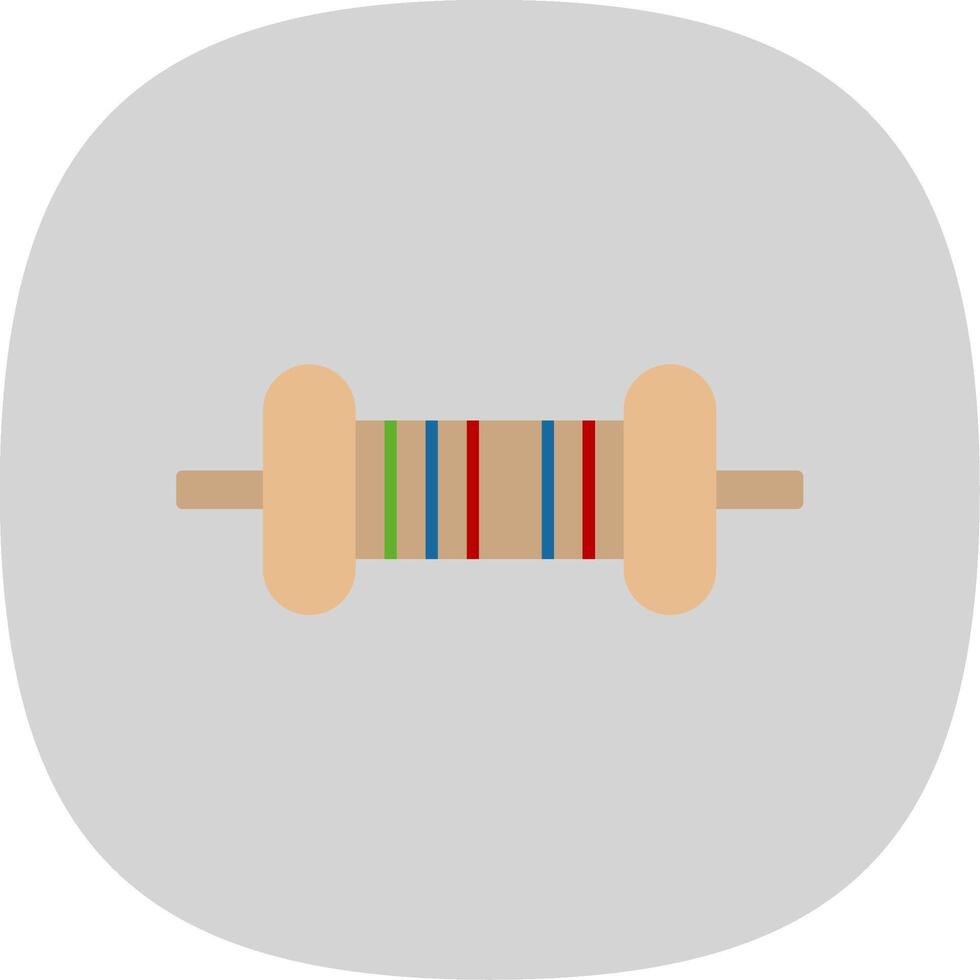 resistor plano curva icono vector