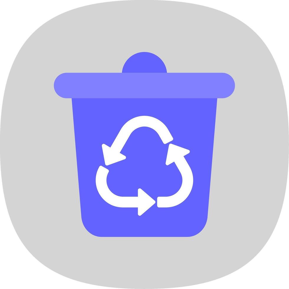 Recycle Bin Flat Curve Icon vector