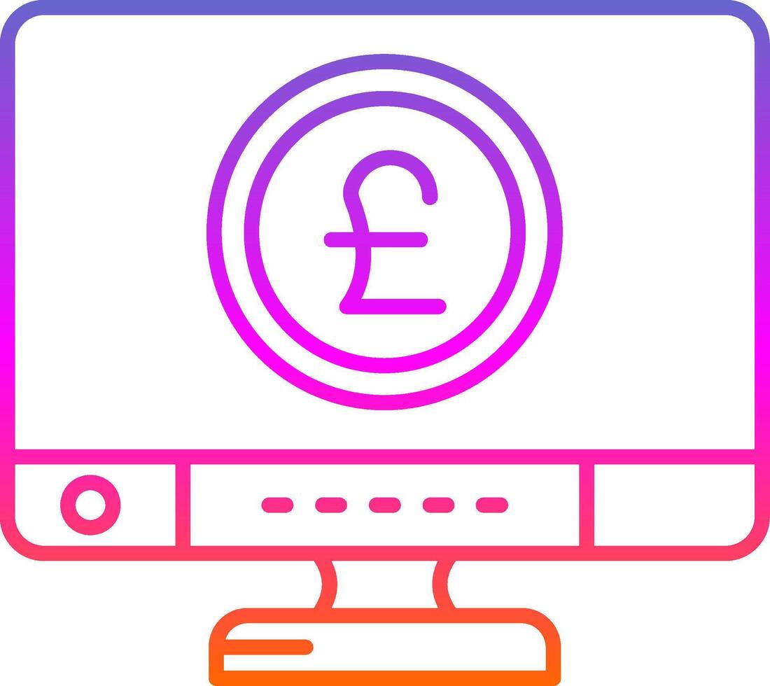 Pound Line Gradient Icon vector