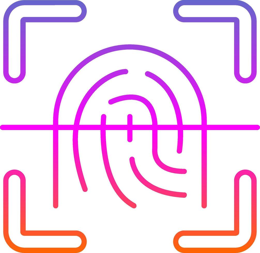 Finger print Line Gradient Icon vector