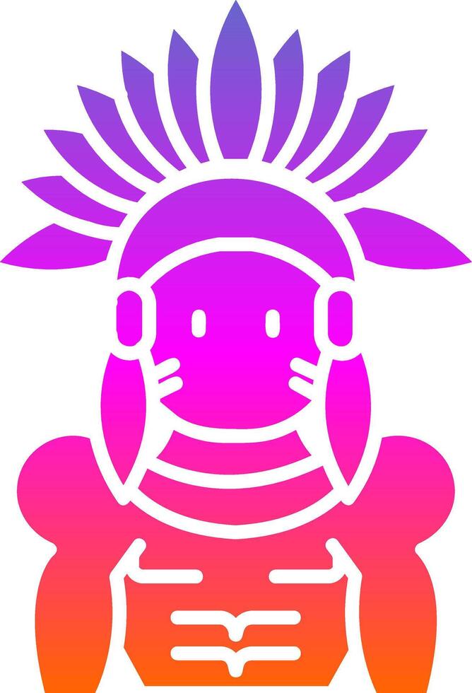 indio glifo degradado icono vector