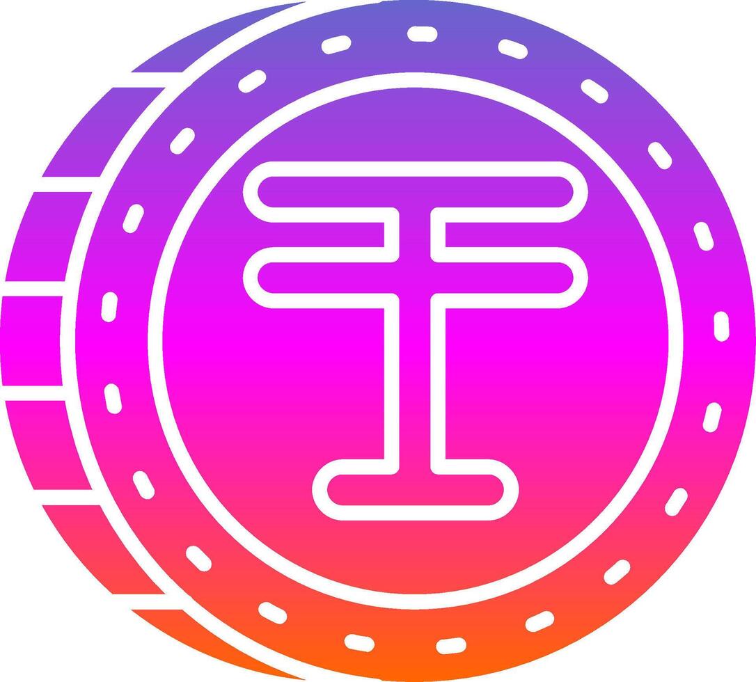 Tenge Glyph Gradient Icon vector