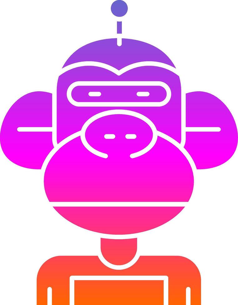 Robot Glyph Gradient Icon vector