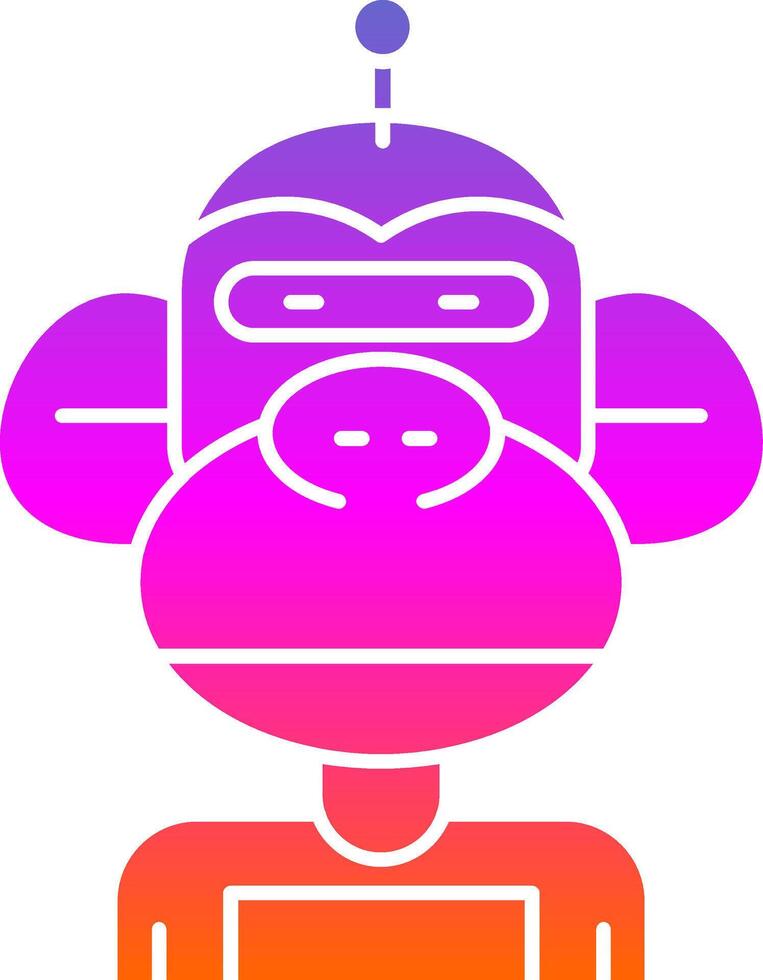 Robot Glyph Gradient Icon vector