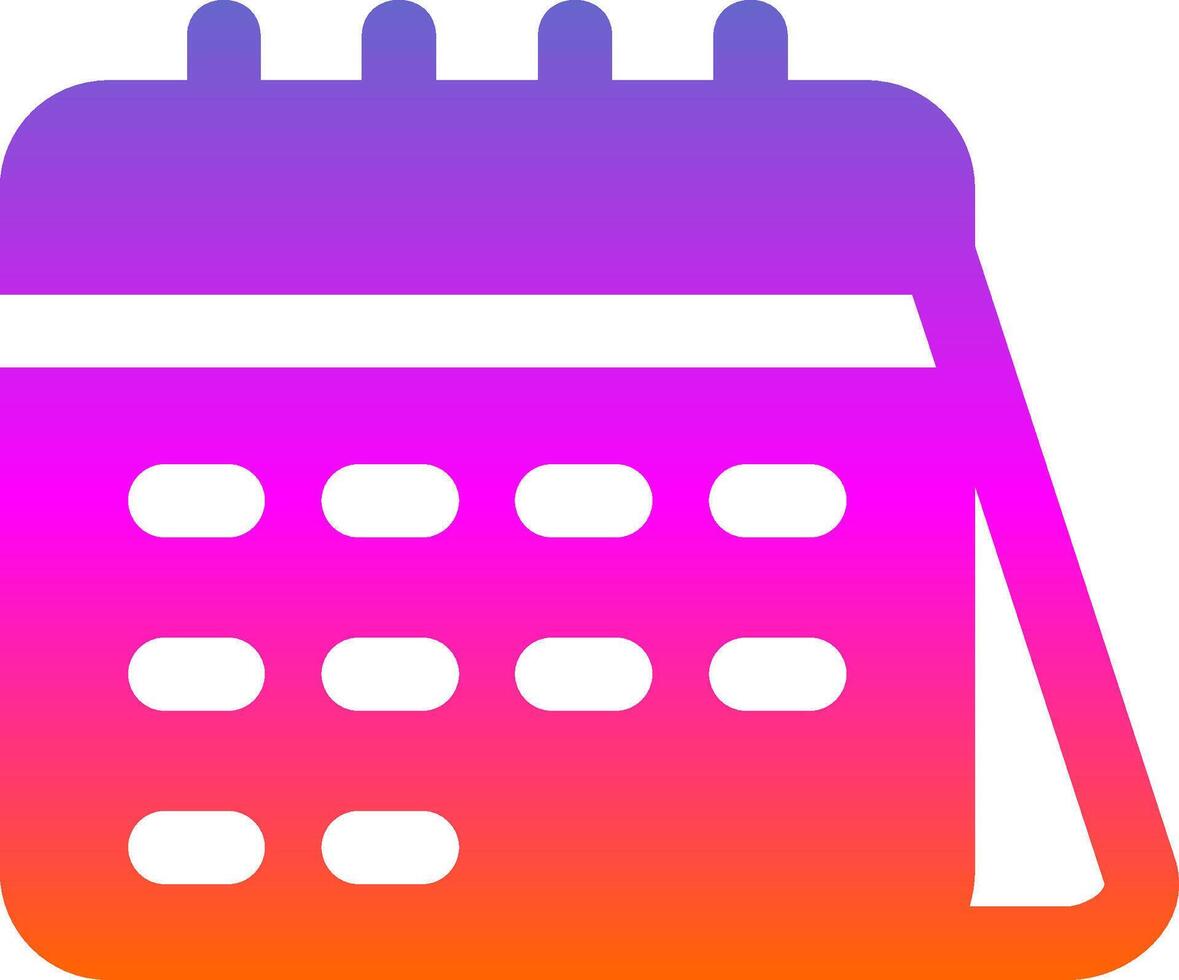 Calender Glyph Gradient Icon vector