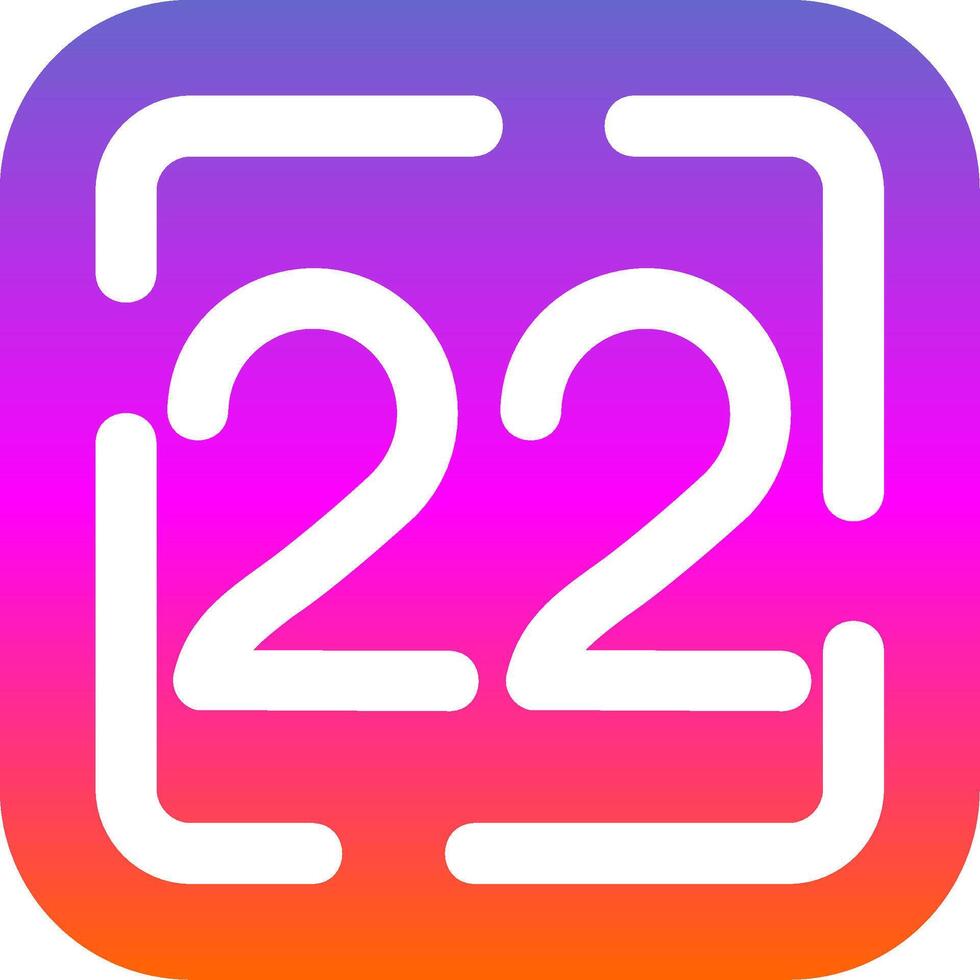 Twenty Two Glyph Gradient Icon vector