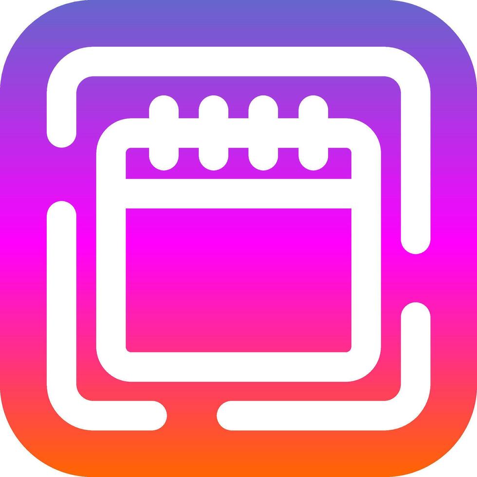 Calendar Glyph Gradient Icon vector