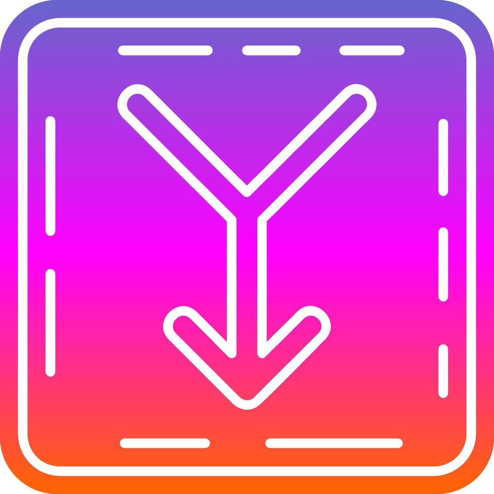 Merge Glyph Gradient Icon vector