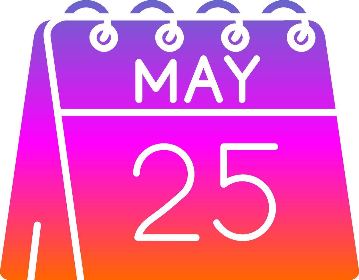 25th of May Glyph Gradient Icon vector