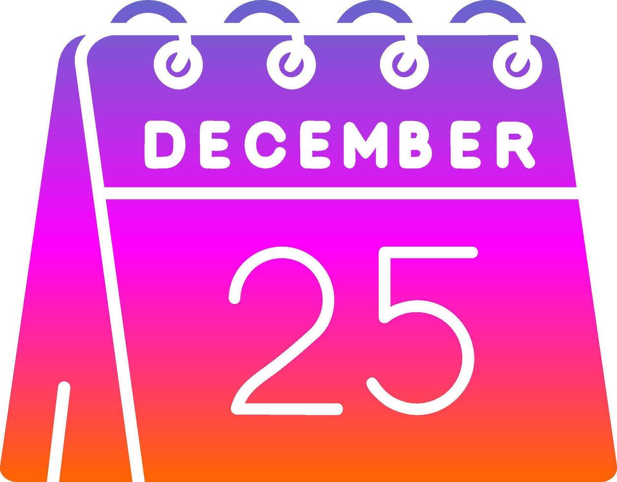 25th of December Glyph Gradient Icon vector