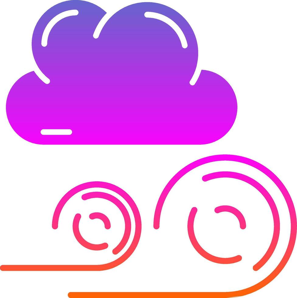 Windy Glyph Gradient Icon vector