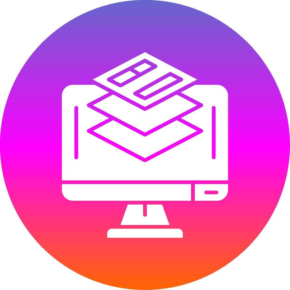 Layer Glyph Gradient Circle Icon vector