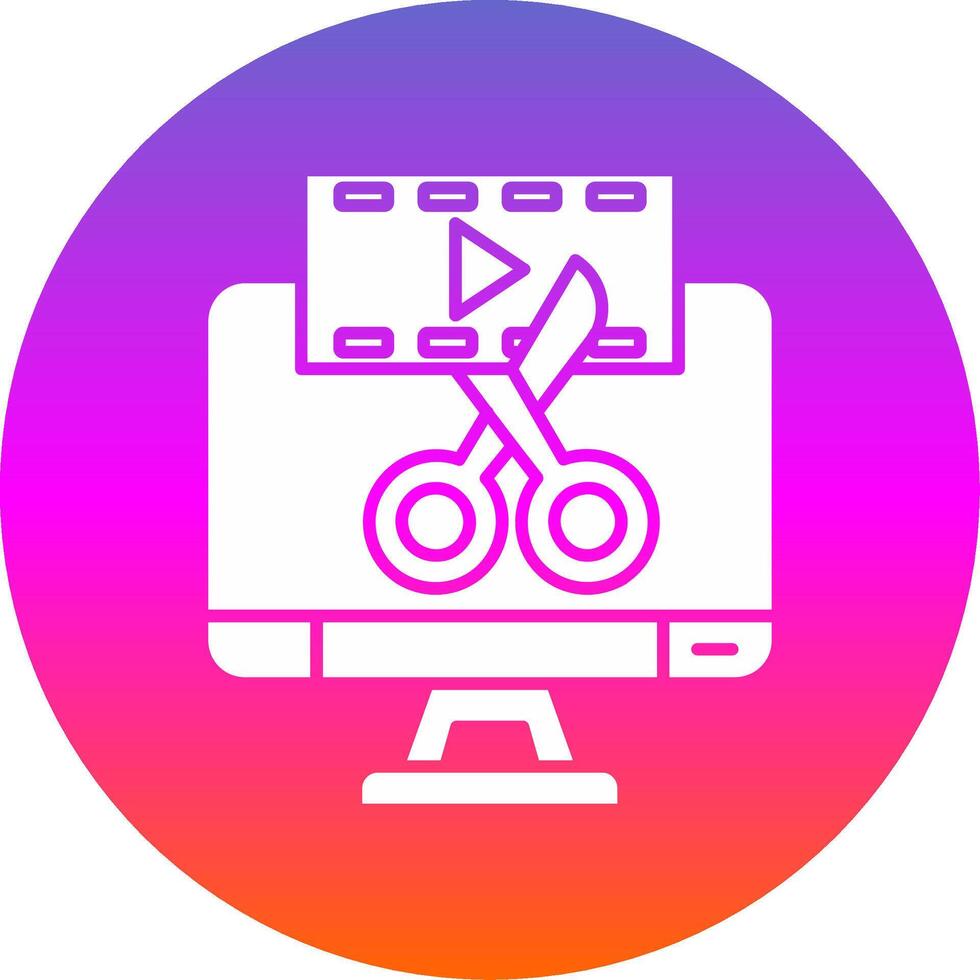 Video editor Glyph Gradient Circle Icon vector