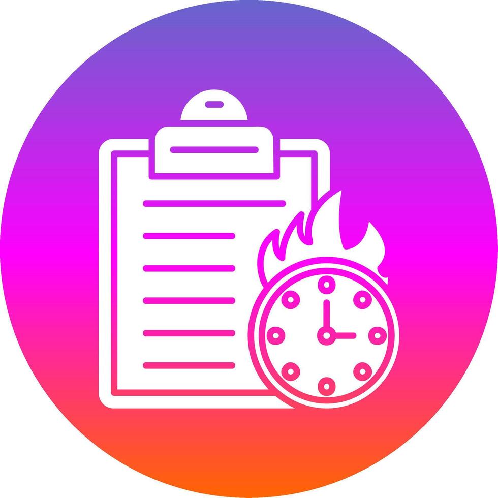 Deadline Glyph Gradient Circle Icon vector