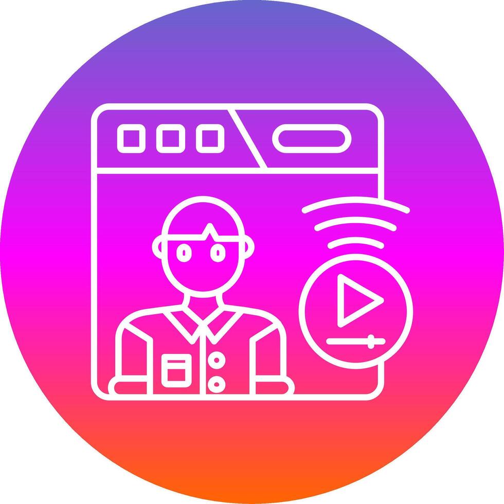 Live streaming Glyph Gradient Circle Icon vector