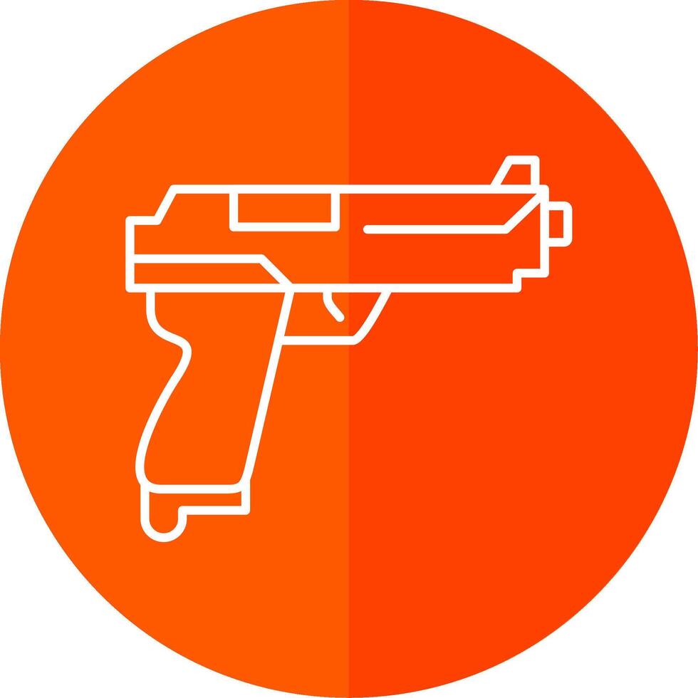 Gun Line Red Circle Icon vector