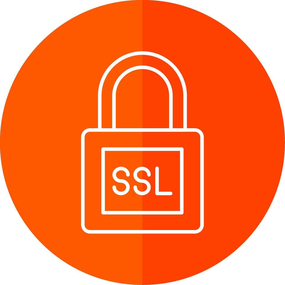SSL Line Red Circle Icon vector
